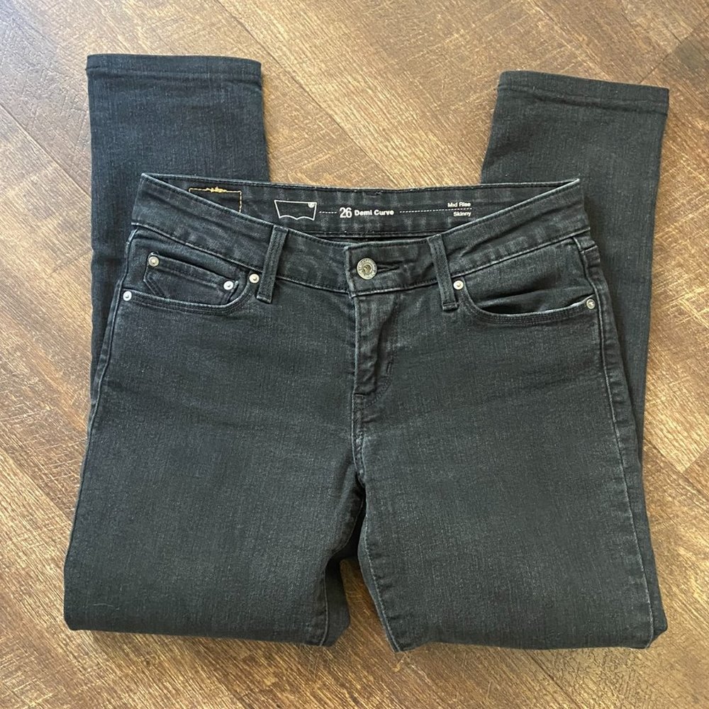 Levi's Demi Curve Mid-Rise Skinny Jeans - Size 26W x 26L - Picture 3 of 8